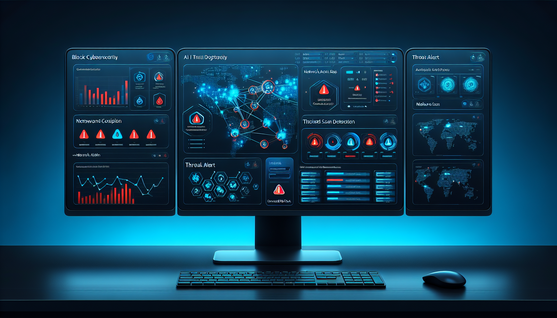 Malwarden AI threat detection dashboard showing real-time protection